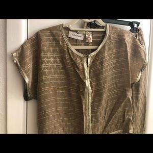 Evan picone gold and khaki/green top and skirt